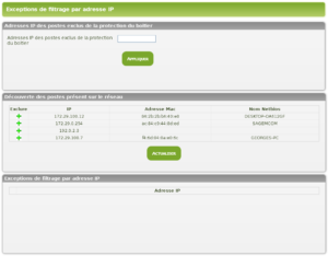 Profil Securite Exceptions Filtrage Adresse Ip