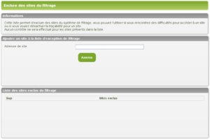 Profil Securite Exceptions Filtrage Sites Exclus Du Filtrage